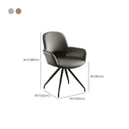 Chaise de salle à manger pivotante en similicuir gris