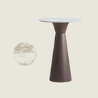 Élégante table de bar ronde sur piédestal en marbre blanc