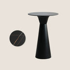 Élégante table de bar ronde sur piédestal en marbre blanc