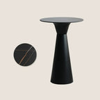 Élégante table de bar ronde sur piédestal en marbre blanc