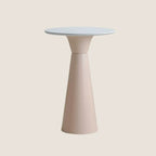 Élégante table de bar ronde sur piédestal en marbre blanc