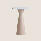 Élégante table de bar ronde sur piédestal en marbre blanc