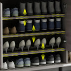 Meuble à chaussures contemporain en bois gris avec étagère inférieure