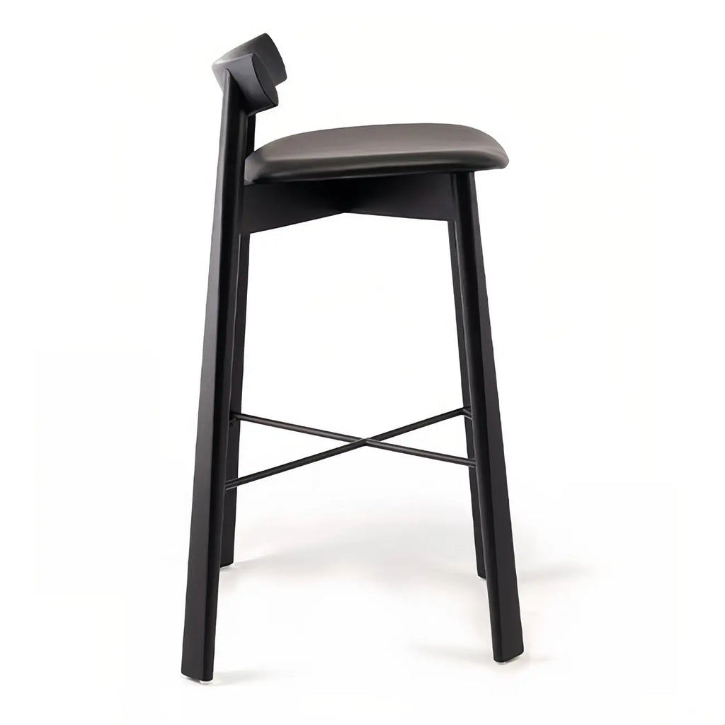 Tabourets de bar modernes en frêne noir rembourrés