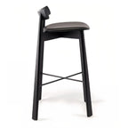 Tabourets de bar modernes en frêne noir rembourrés