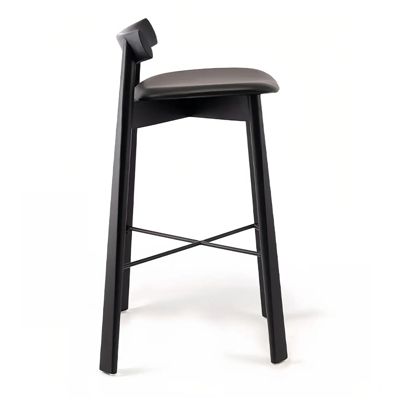 Tabourets de bar modernes en frêne noir rembourrés