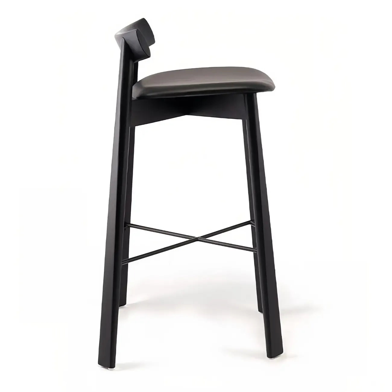 Tabourets de bar modernes en frêne noir rembourrés