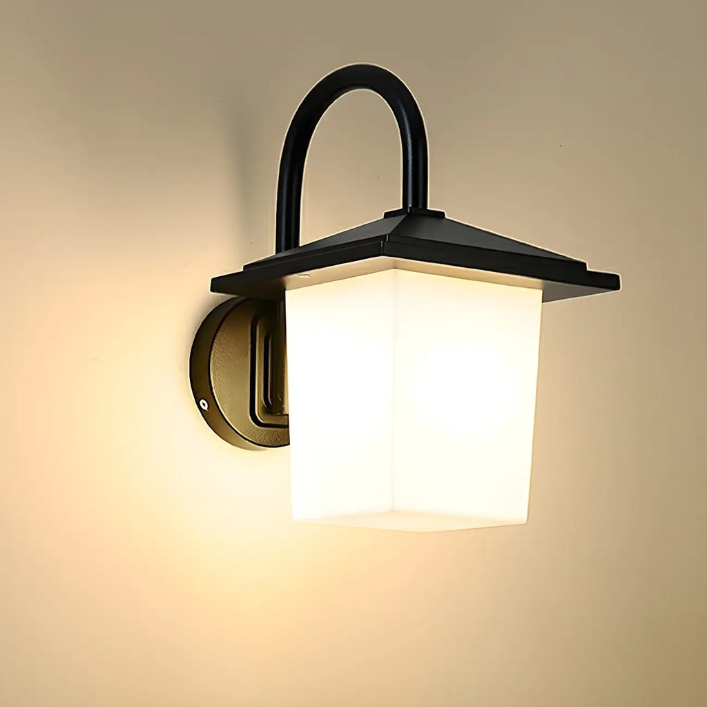 Mini applique murale d'extérieur moderne à LED, abat-jour carré en plastique