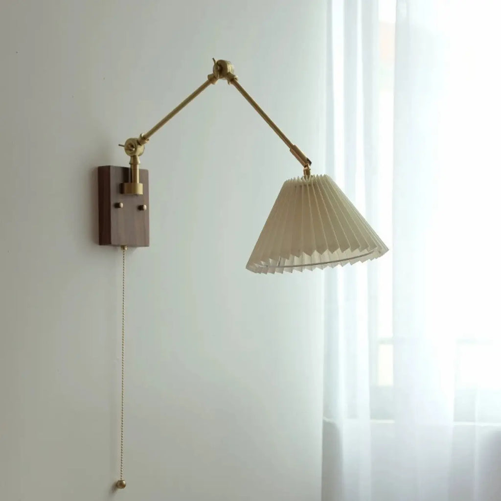 Lampada da parete vintage a braccio oscillante a soffietto per camera da letto moderna