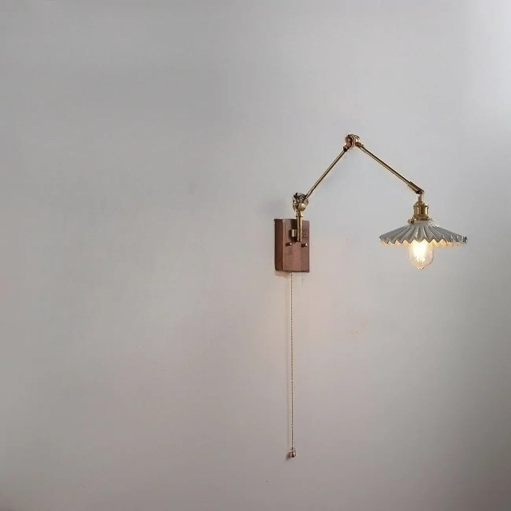 Lampada da parete vintage a braccio oscillante a soffietto per camera da letto moderna