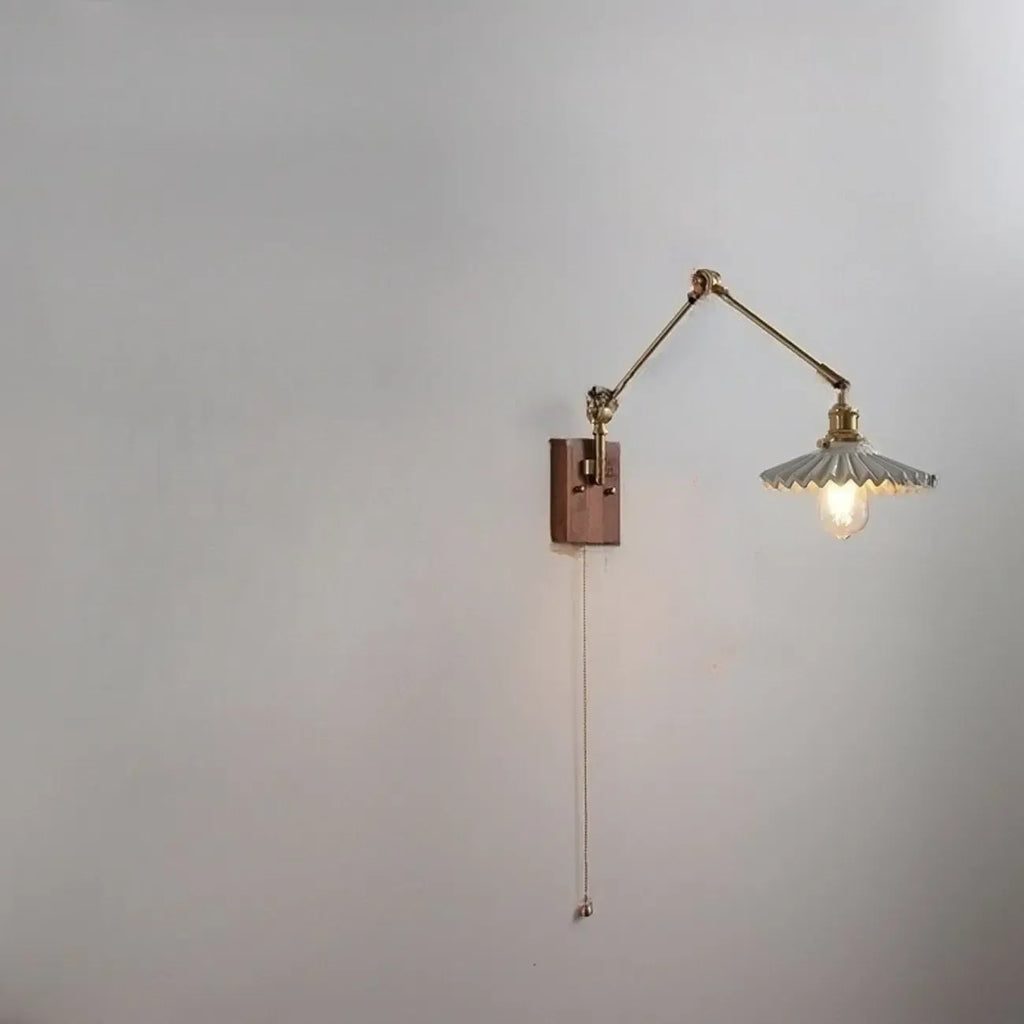 Lampada da parete vintage a braccio oscillante a soffietto per camera da letto moderna