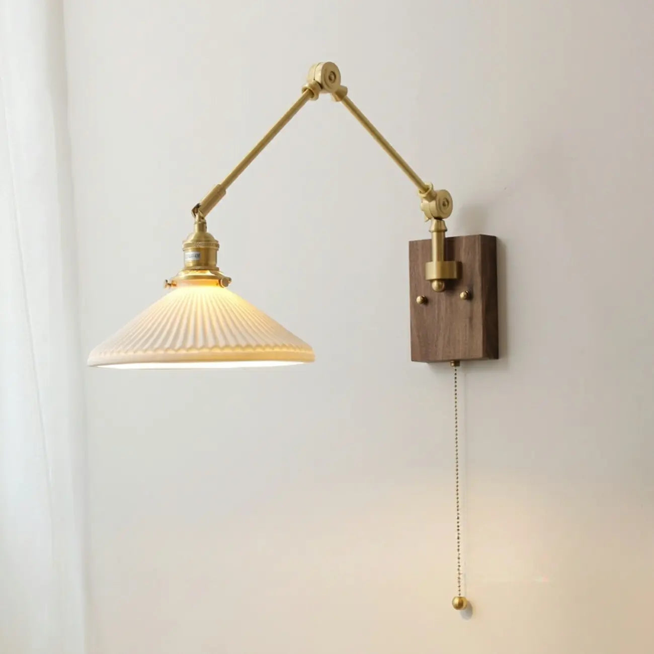 Lampada da parete vintage a braccio oscillante a soffietto per camera da letto moderna