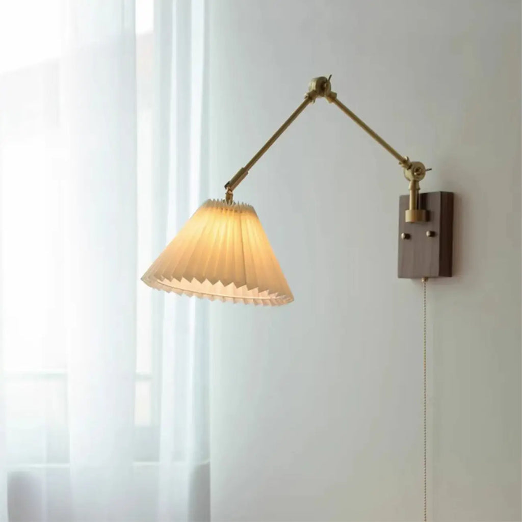 Lampada da parete vintage a braccio oscillante a soffietto per camera da letto moderna