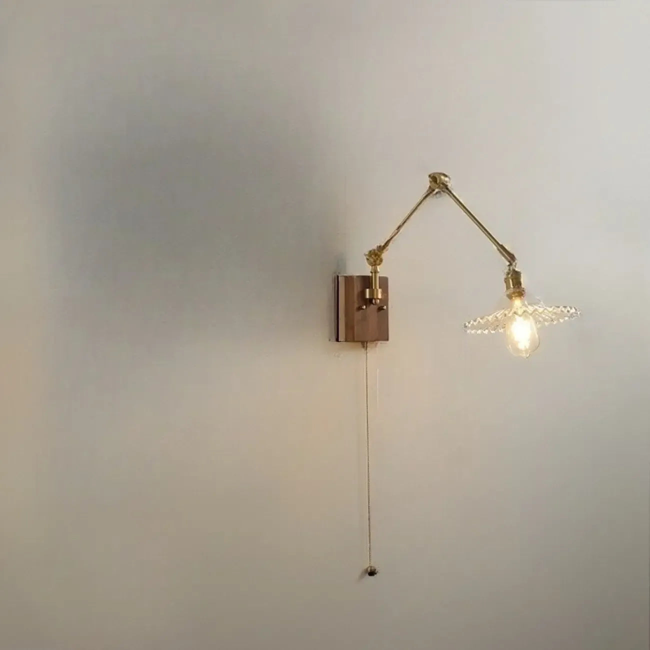 Lampada da parete vintage a braccio oscillante a soffietto per camera da letto moderna