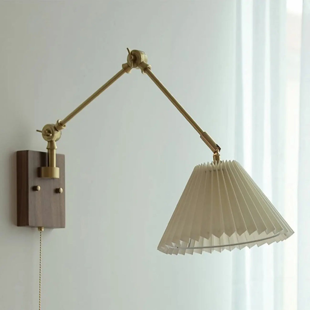 Lampada da parete vintage a braccio oscillante a soffietto per camera da letto moderna