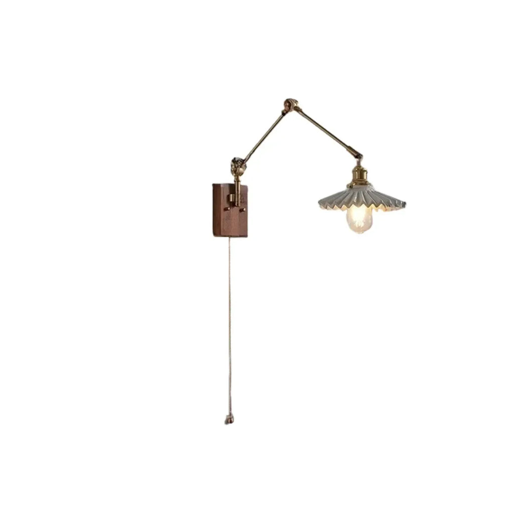 Lampada da parete vintage a braccio oscillante a soffietto per camera da letto moderna