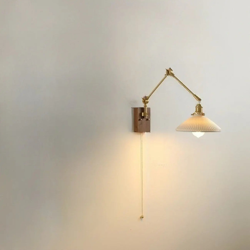Lampada da parete vintage a braccio oscillante a soffietto per camera da letto moderna