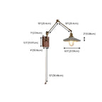 Lampada da parete vintage a braccio oscillante a soffietto per camera da letto moderna