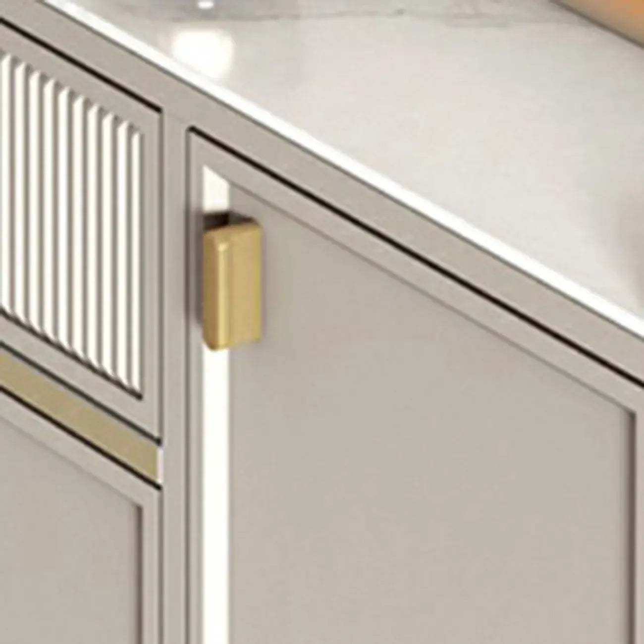 Meuble à chaussures d'entrée en bois blanc cassé avec 2 tiroirs