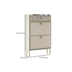 Meuble à chaussures d'entrée en bois blanc cassé avec 2 tiroirs