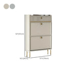 Meuble à chaussures d'entrée en bois blanc cassé avec 2 tiroirs