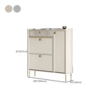 Meuble à chaussures d'entrée en bois blanc cassé avec 2 tiroirs