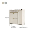 Meuble à chaussures d'entrée en bois blanc cassé avec 2 tiroirs