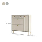 Meuble à chaussures d'entrée en bois blanc cassé avec 2 tiroirs