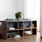 Étagère de rangement cubique ouverte en bois marron
