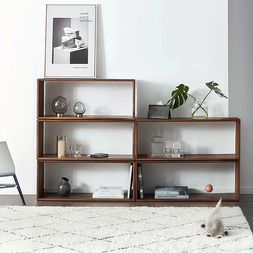 Étagère de rangement cubique ouverte en bois marron