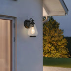 Lanterne moderne en verre transparent, applique murale extérieure à LED