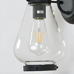 Lanterne moderne en verre transparent, applique murale extérieure à LED