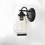 Lanterne moderne en verre transparent, applique murale extérieure à LED