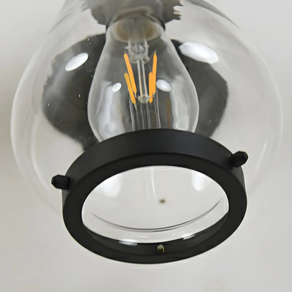 Lanterne moderne en verre transparent, applique murale extérieure à LED