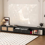 Meuble TV de style moderne du milieu du siècle en bois d'encre avec rangement