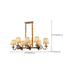 Lampadario a sospensione moderno regolabile color oro con paralume in tessuto