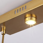 Suspension moderne en acier doré, verre et cristal pour cuisine