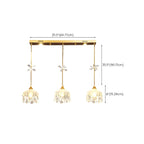 Suspension moderne en acier doré, verre et cristal pour cuisine