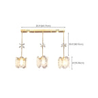 Suspension moderne en acier doré, verre et cristal pour cuisine