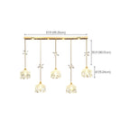 Suspension moderne en acier doré, verre et cristal pour cuisine