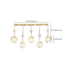Suspension moderne en acier doré, verre et cristal pour cuisine