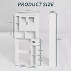 Over The Toilet Storage Cabinet - 67.4 H Farmhouse Bathroom Organizers and Storage with Adjustable Shelf and Glass Door for Bathroom, Laundry