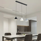 Suspension moderne à 3 lumières multicolores en forme de cône pour îlot de cuisine