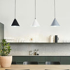 Suspension moderne à 3 lumières multicolores en forme de cône pour îlot de cuisine