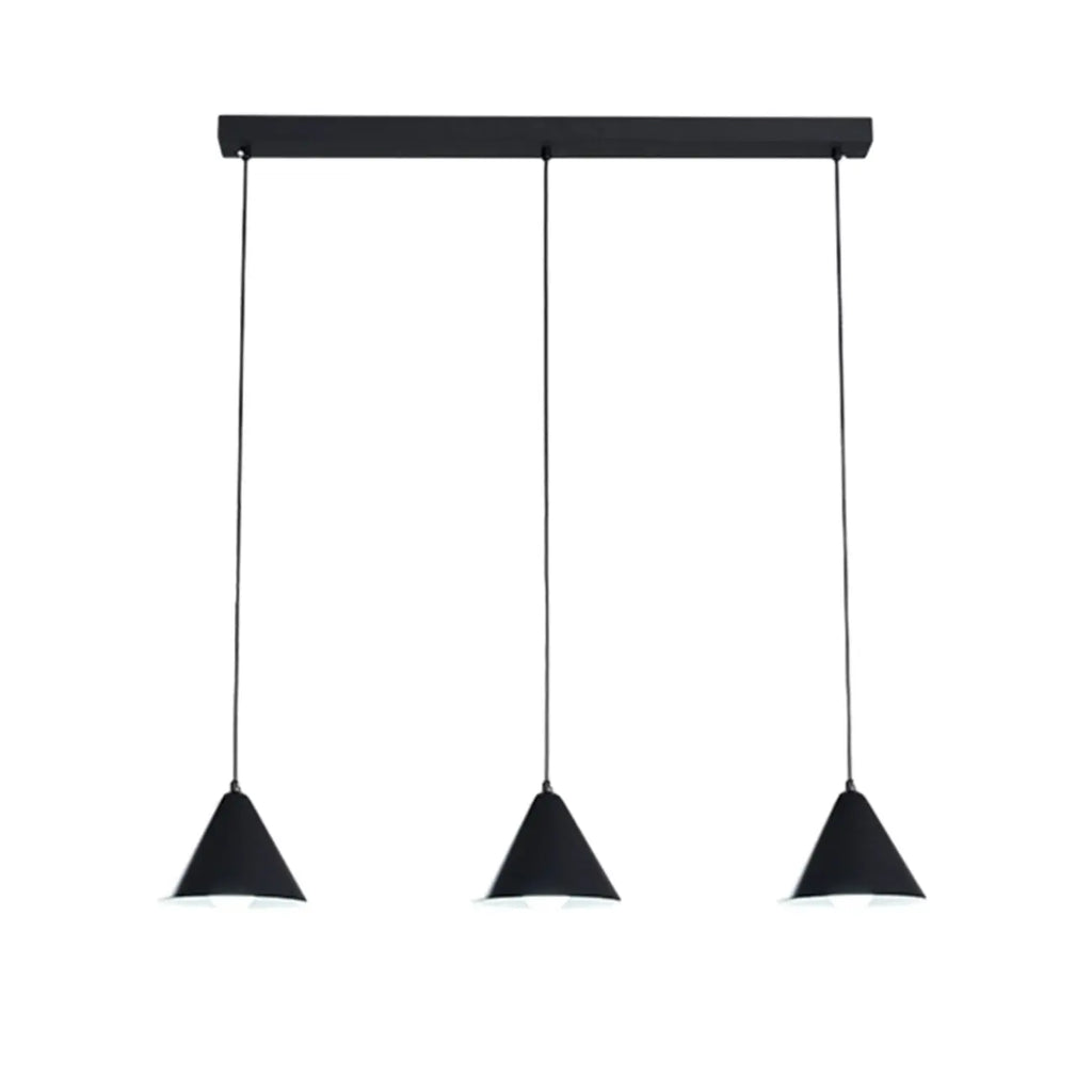 Suspension moderne à 3 lumières multicolores en forme de cône pour îlot de cuisine