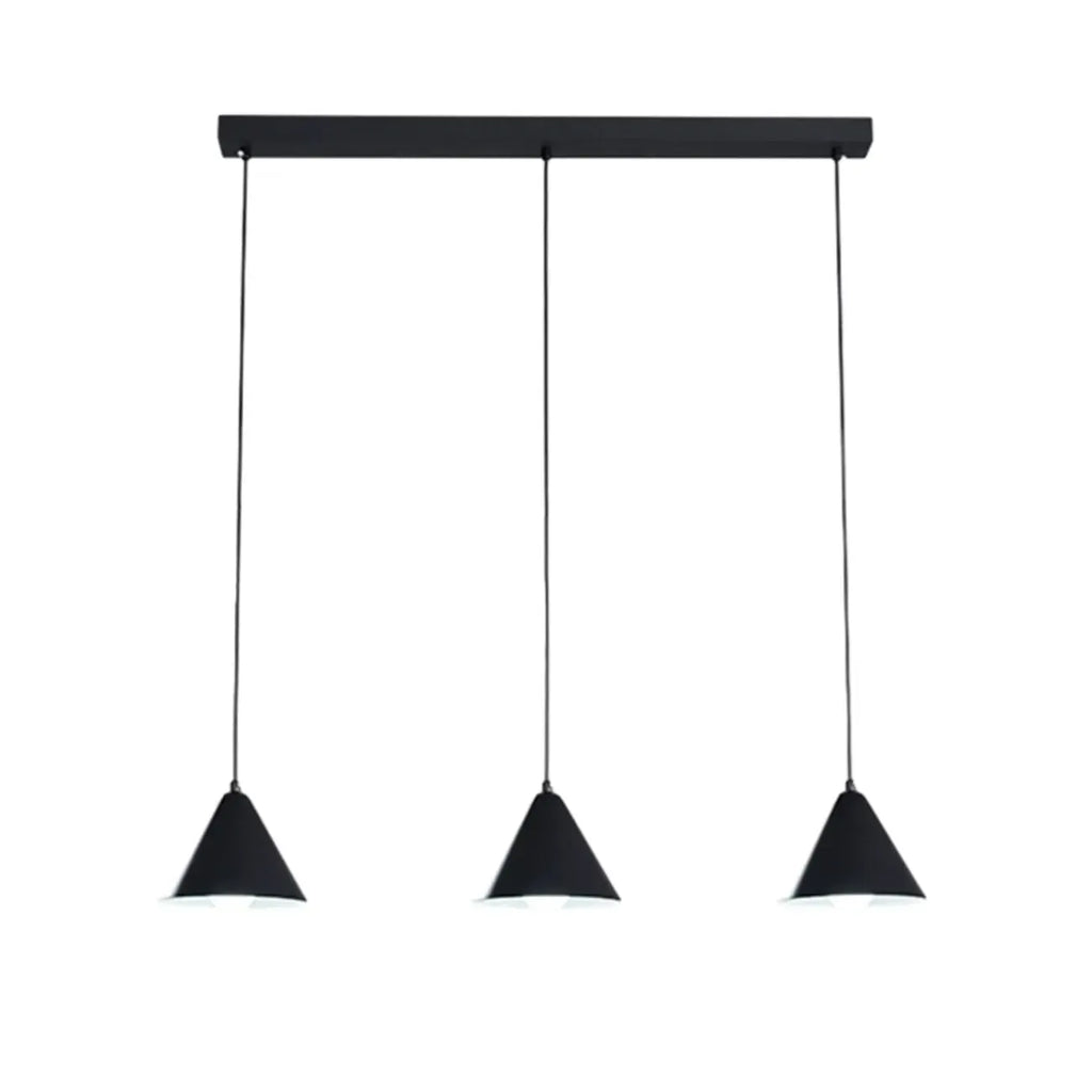 Suspension moderne à 3 lumières multicolores en forme de cône pour îlot de cuisine