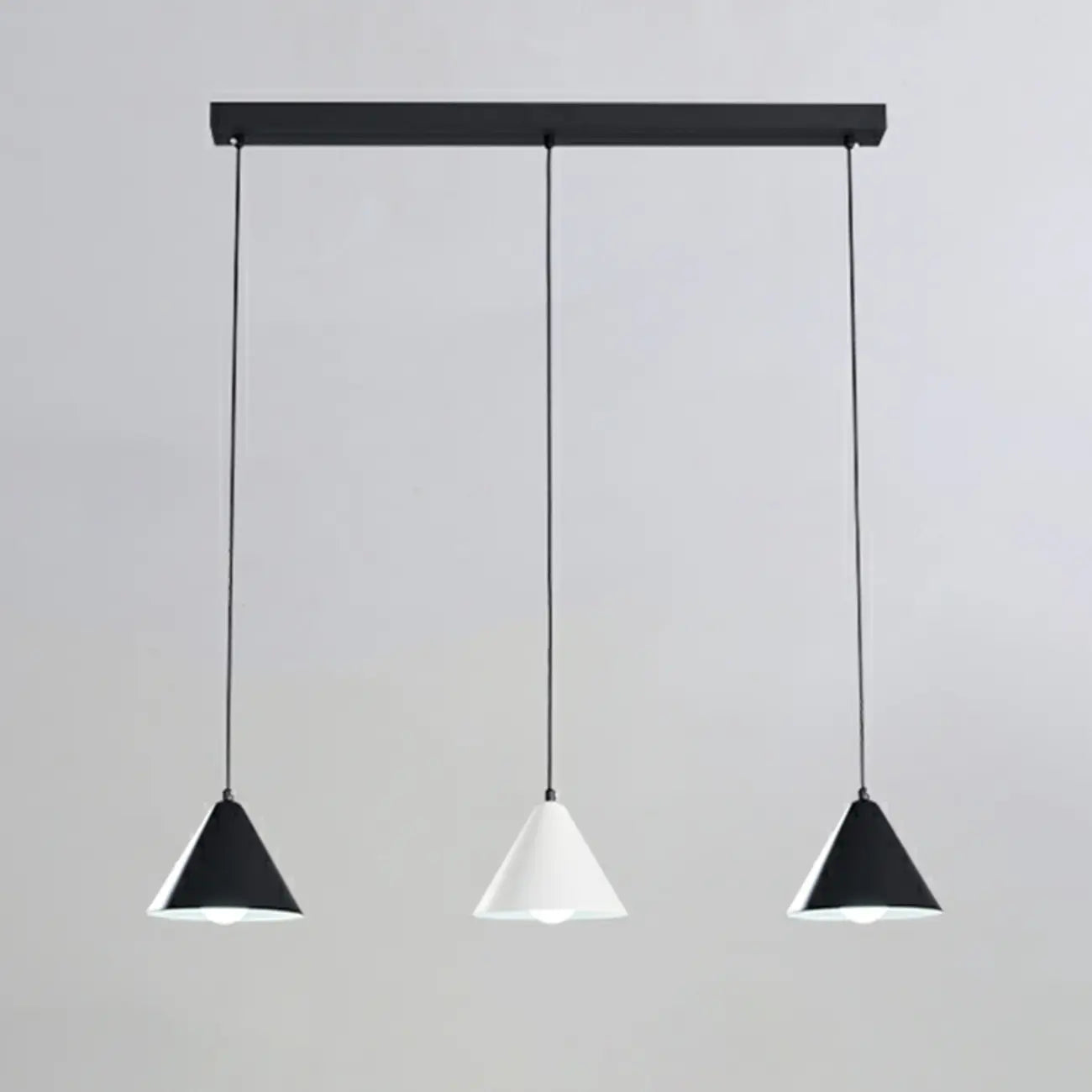 Lampada a sospensione da isola a 3 luci moderna multi-colore a cono per cucina