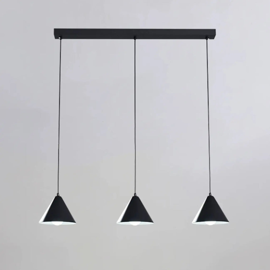 Suspension moderne à 3 lumières multicolores en forme de cône pour îlot de cuisine