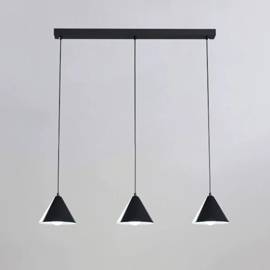 Suspension moderne à 3 lumières multicolores en forme de cône pour îlot de cuisine