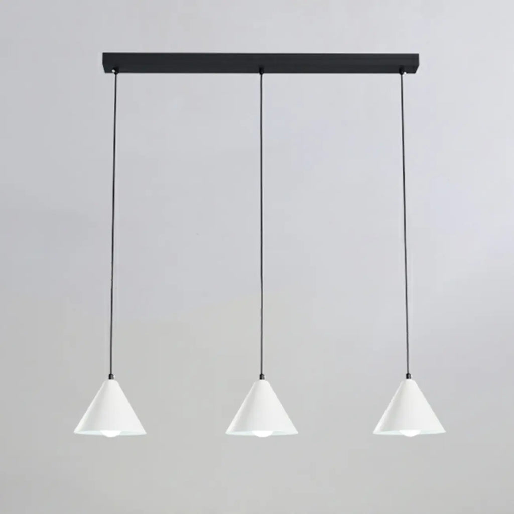 Suspension moderne à 3 lumières multicolores en forme de cône pour îlot de cuisine